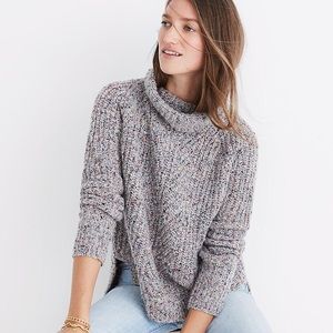 Madewell Colorfleck Ribbed Turtleneck Sweater